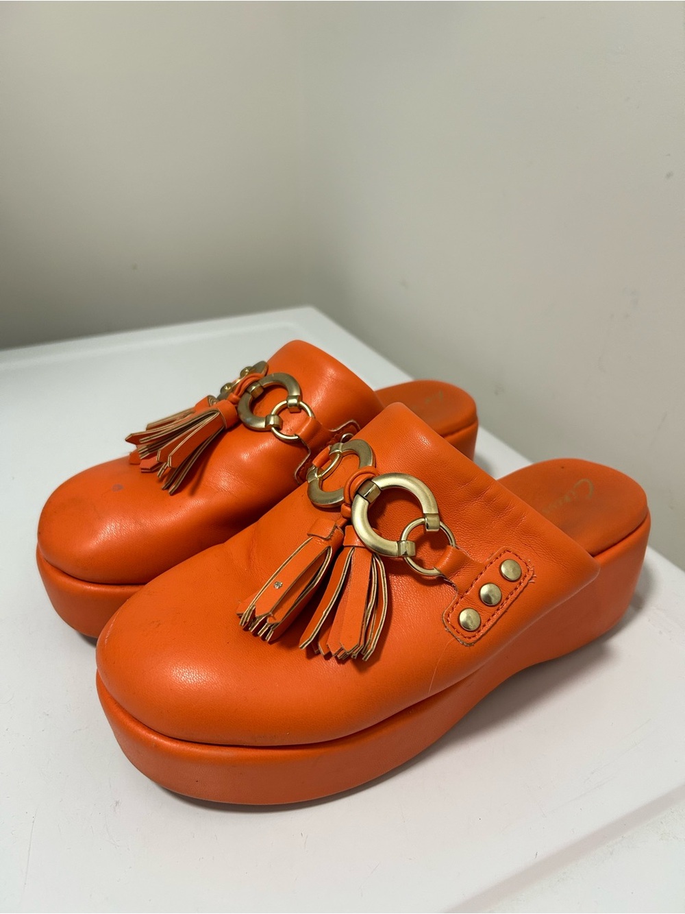 Sam Edelman Circus Jinger Mules Orange Size 7